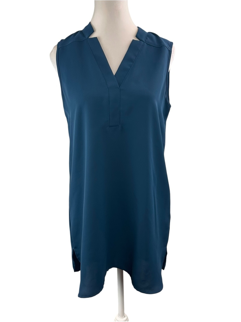 Nick + Zoe Teal Tunic Hi Low Top Size XS